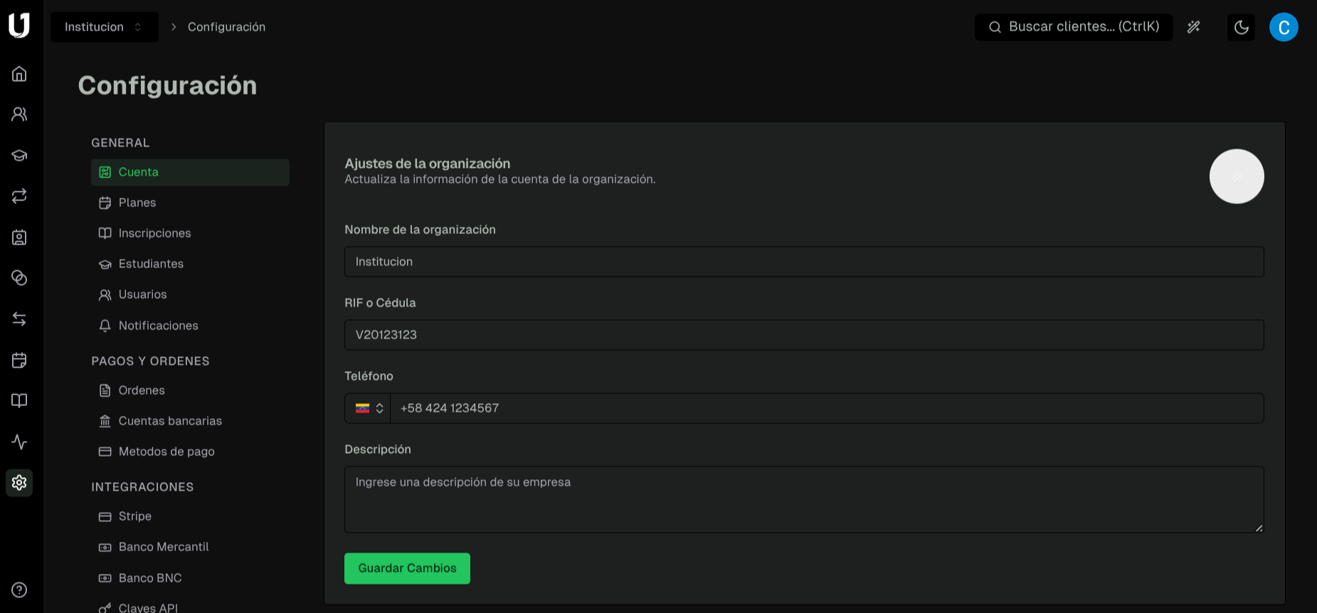 Métodos de pago disponibles