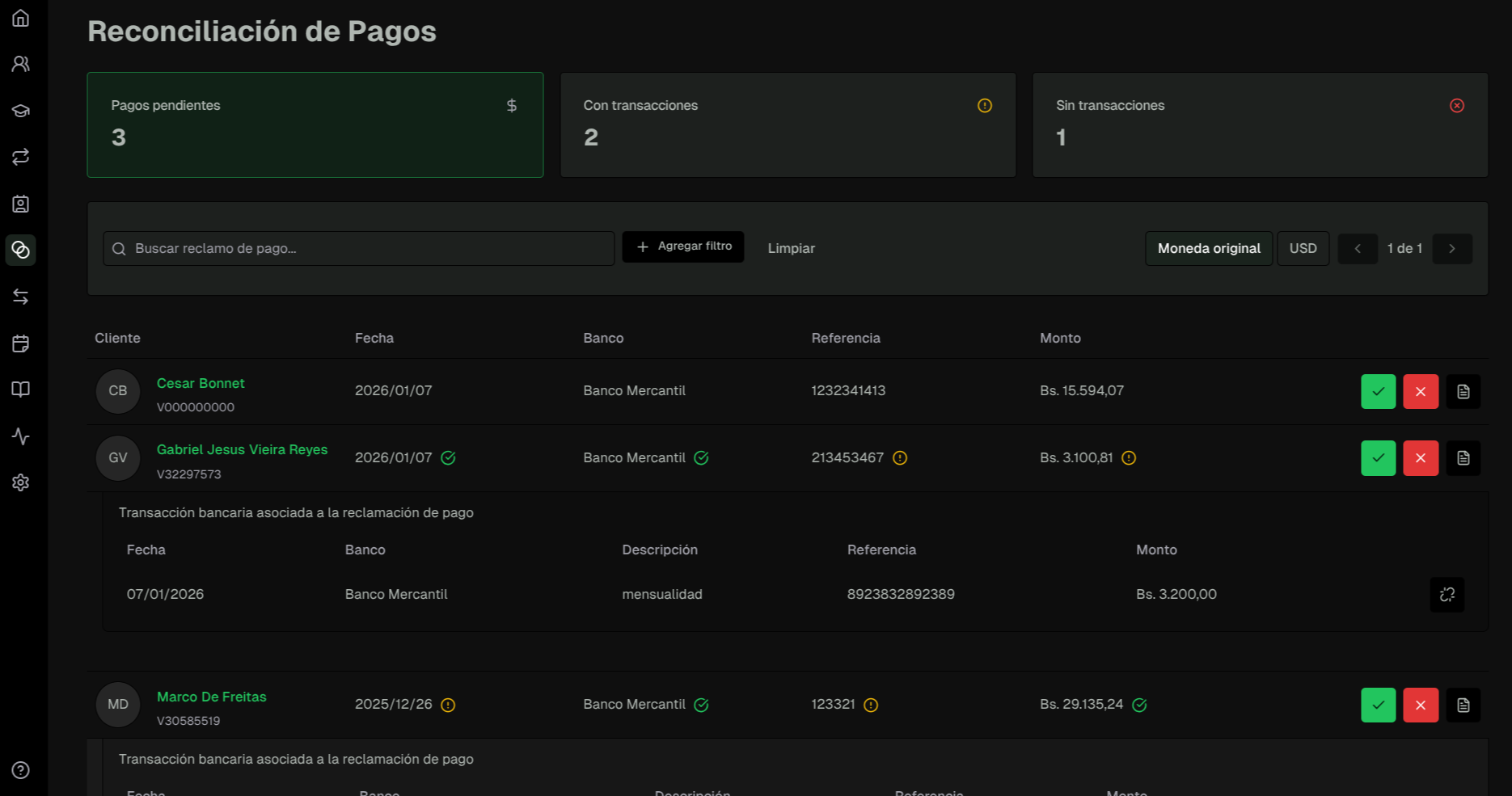 Métodos de pago disponibles